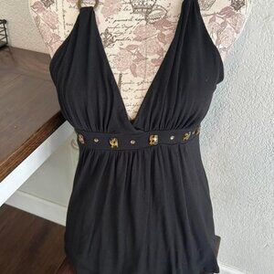 Y2K black baby doll top